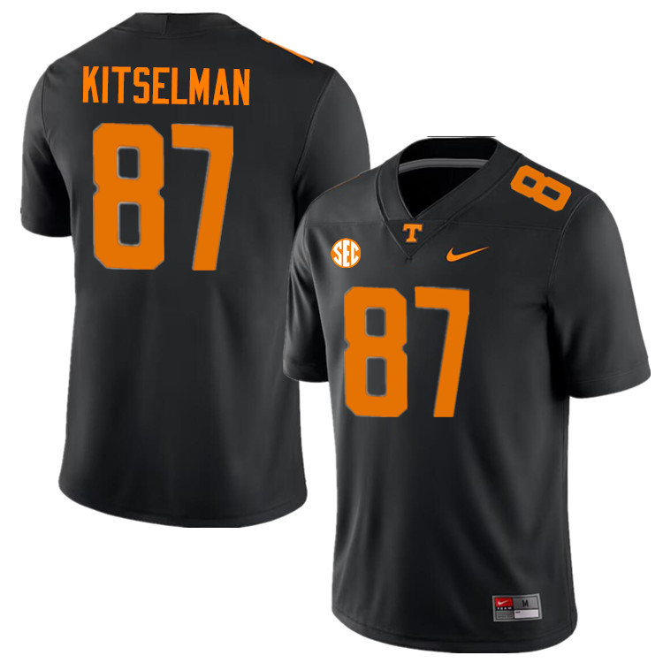 Miles Kitselman Tennessee Jersey,Tennessee Volunteers #87 Miles Kitselman College Jersey-Black